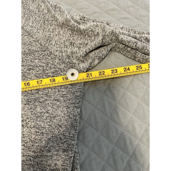 Ellen Tracy Soft Grey Marble Long Sleeve Tie Front Sweater Shirt Size Large - Picture 4 of 7